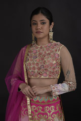 Pink 3D Floral Lehenga Set_DTR0679 copy